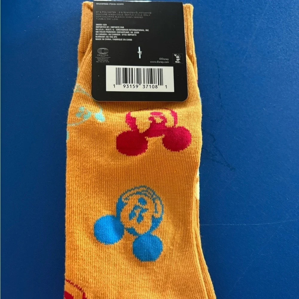Disney Mickey Mouse Orange Socks sz 6-10